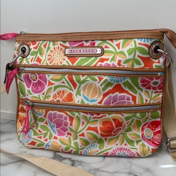 Lily Bloom Handbags - Lily Bloom Triple Zip Floral Crossbody Purse